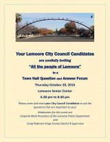 Council candidates at Senior Center Oct. 20 for public town hall